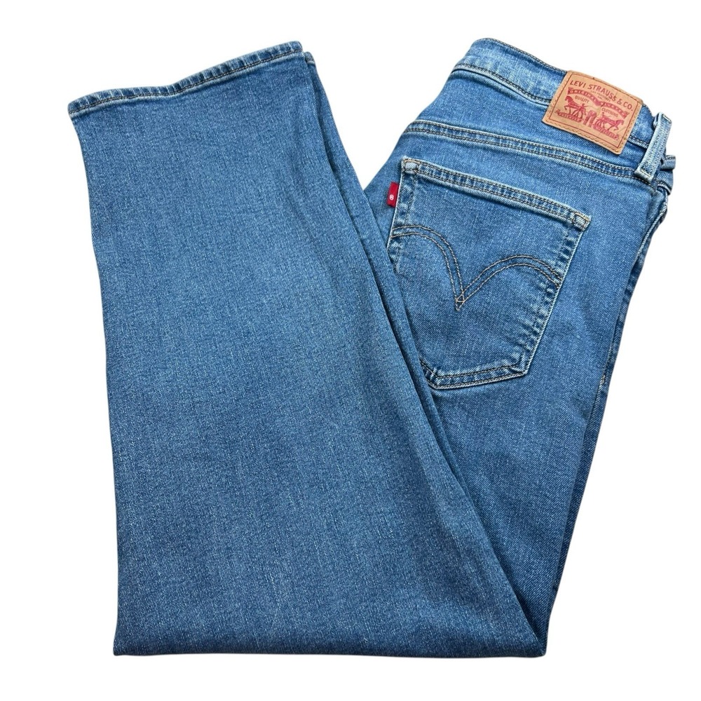 Levis Womens 32X26 Ribcage Straight Ankle Button Fly Medium Wash Denim Jeans